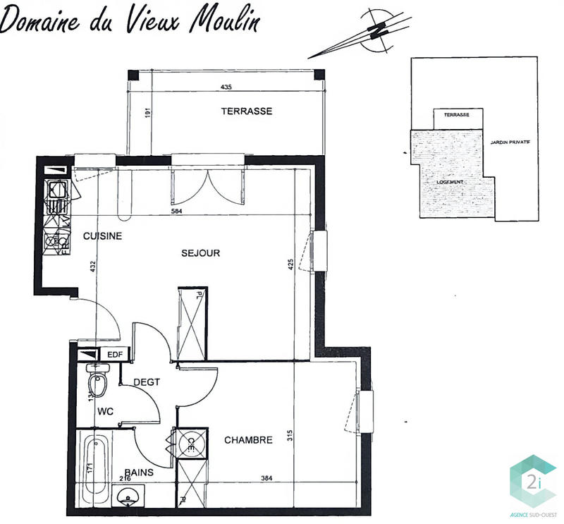 Appartement - 42 m² - 2 pièces