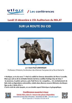 Conférence : Sur la route du Cid