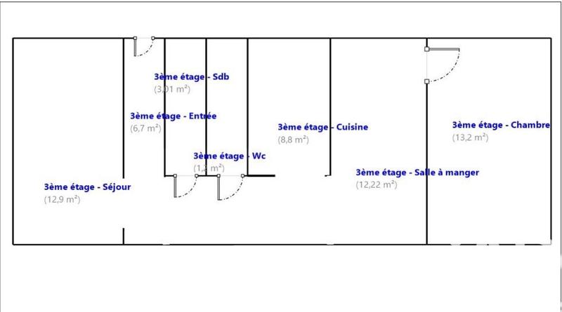 Appartement - 64 m² - 3 pièces
