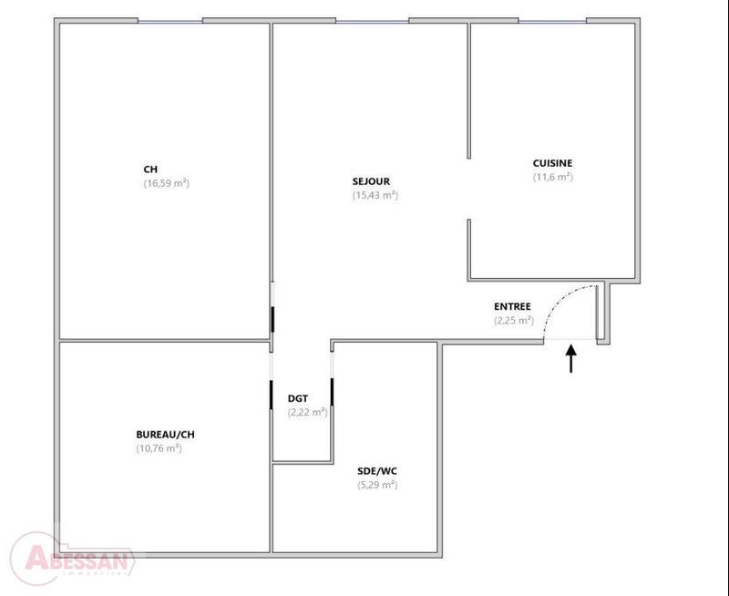 Appartement - 65 m² - 2 pièces