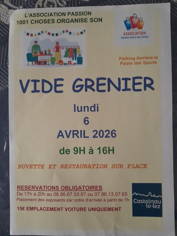 Vide grenier de l'association passion 1001 choses