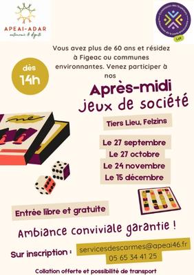 Après-midi Jeux de Société à Felzins