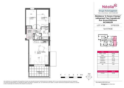 Appartement - 63 m² - 3 pièces