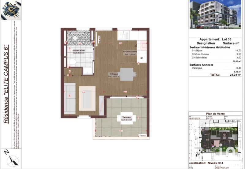 Appartement - 30 m² - 1 pièce