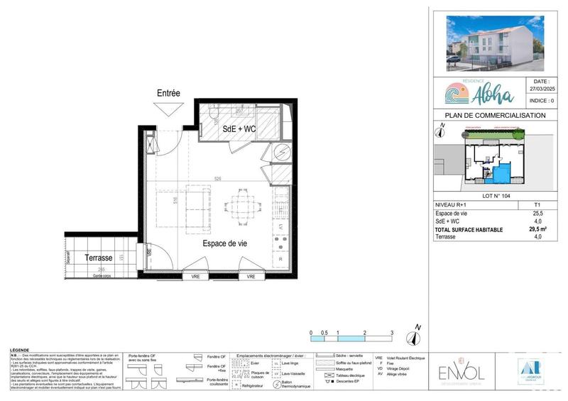 Appartement - 29 m² - 1 pièce