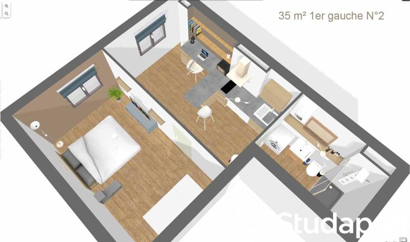 Appartement - 35 m² - 1 pièce