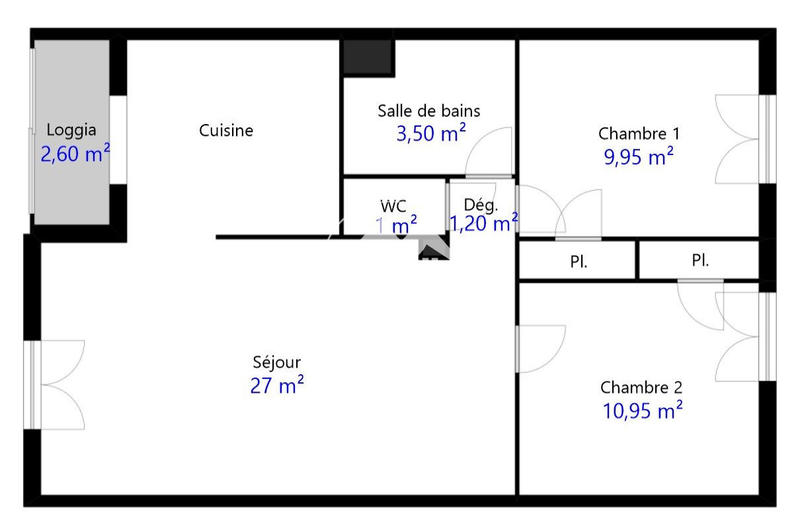 Appartement - 54 m² - 3 pièces