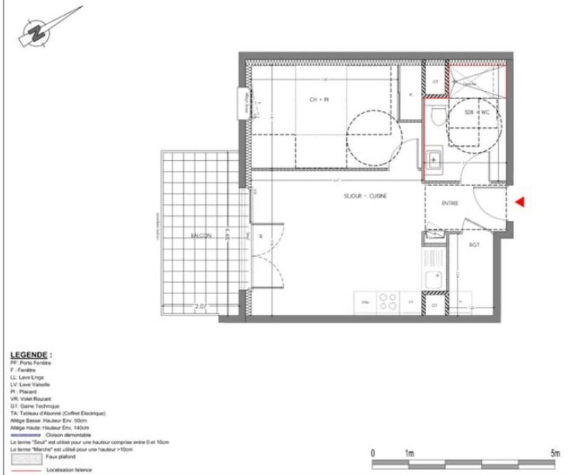 Appartement - 45 m² - 2 pièces