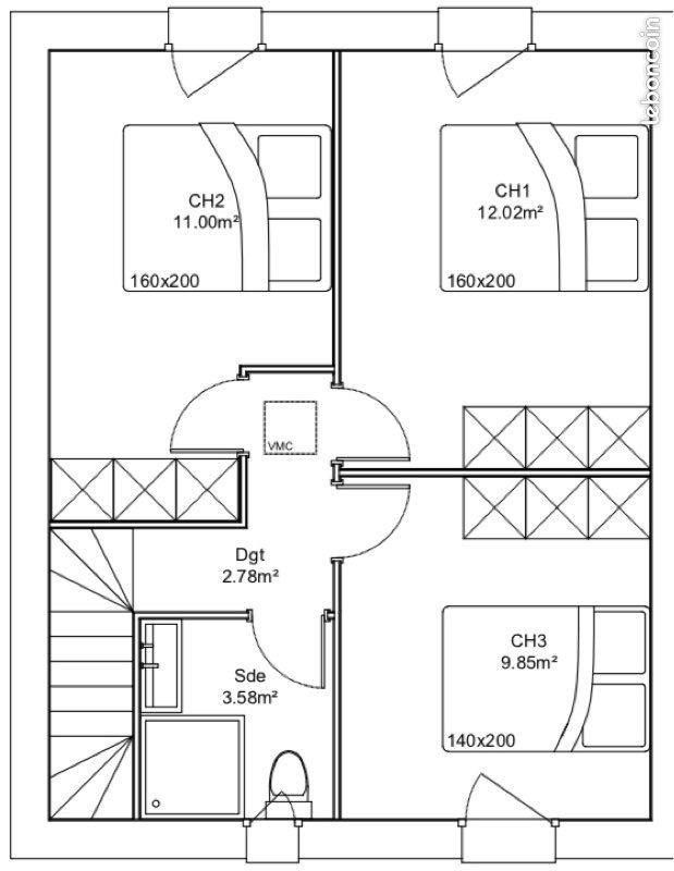 Maison - 80 m² - 4 pièces