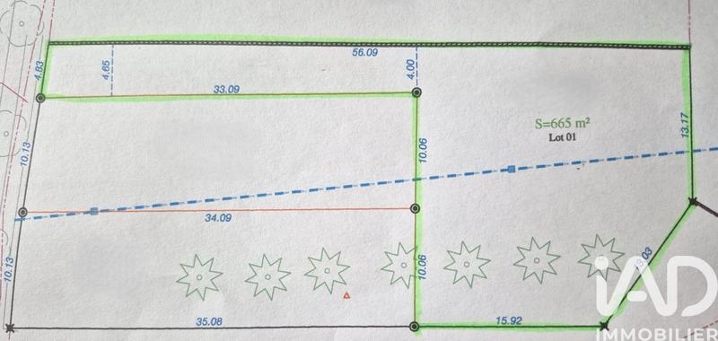 Terrain - 665 m²