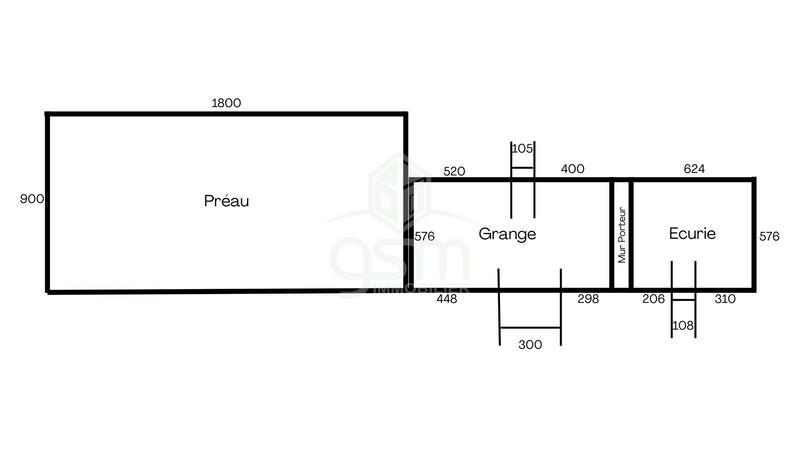 Maison ancienne - 110 m² - 3 pièces