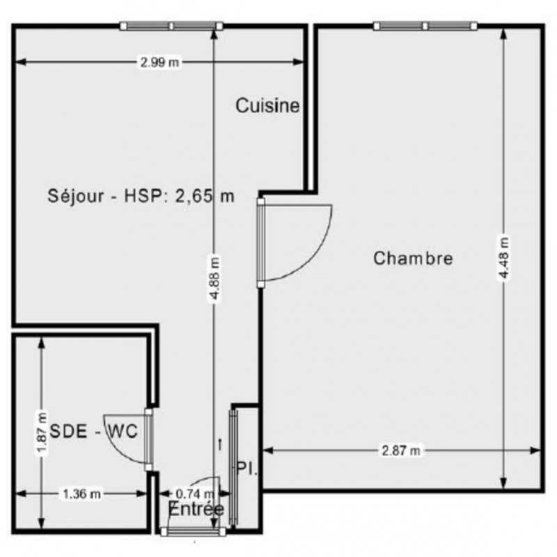 Appartement - 25 m² - 2 pièces