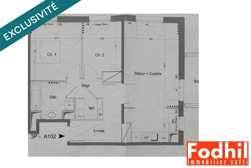 Appartement - 66 m² - 3 pièces