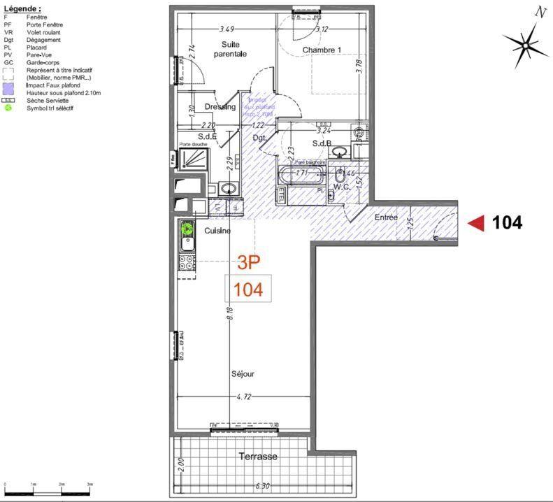 Appartement - 85 m² - 3 pièces