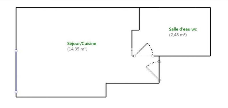 Appartement - 17 m² - 1 pièce