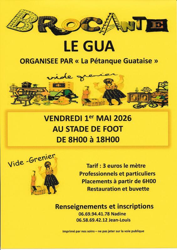 Brocante organisée par la pétanque guataise