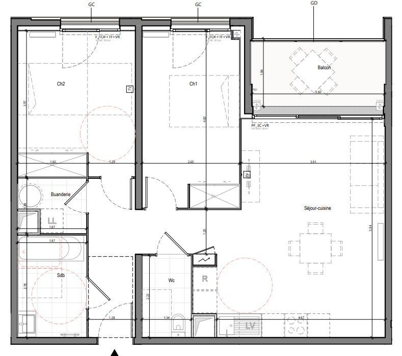 Appartement - 71 m² - 3 pièces
