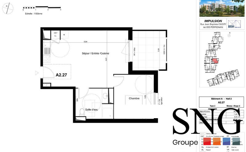 Appartement - 47 m² - 2 pièces