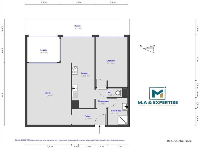 Appartement - 56 m² - 2 pièces