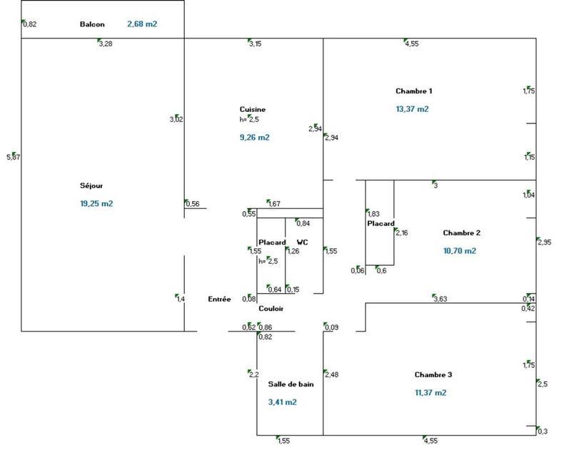 Appartement - 78 m² - 4 pièces