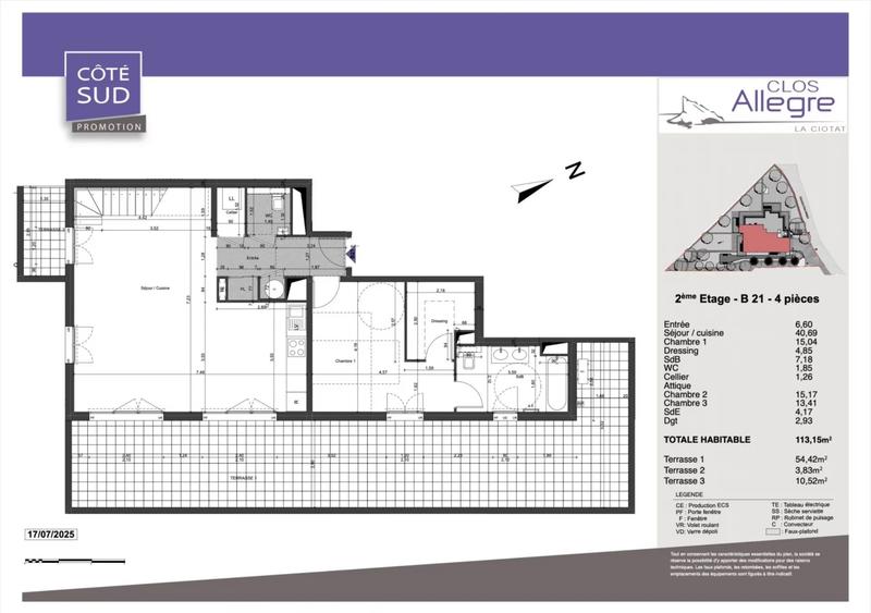 Appartement - 113 m² - 4 pièces