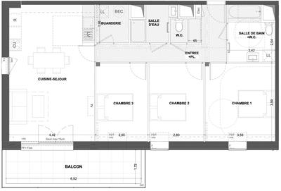 Appartement - 87 m² - 4 pièces