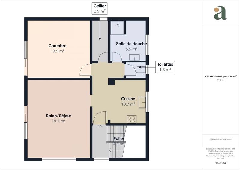 Appartement - 54 m² - 3 pièces