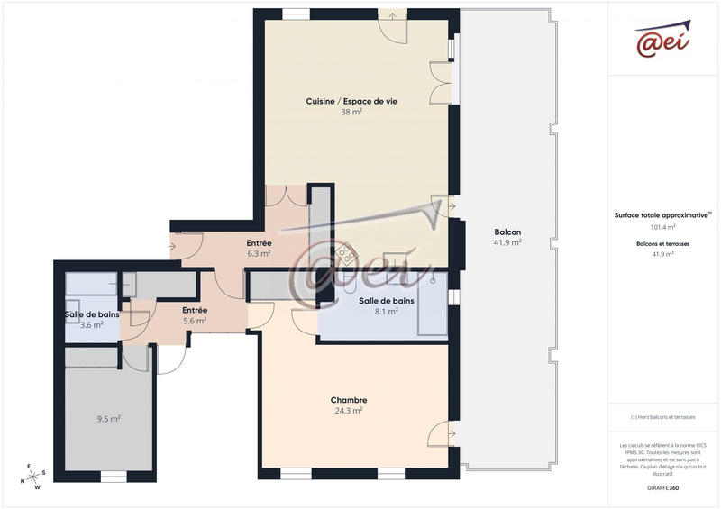 Appartement - 111 m² - 4 pièces