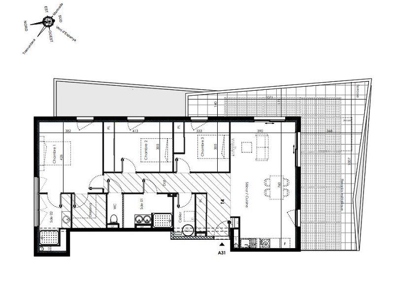 Appartement - 66 m² - 3 pièces