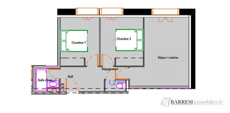 Appartement - 50 m² - 3 pièces