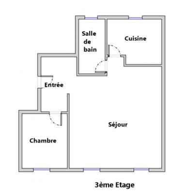 Appartement - 51 m² - 2 pièces