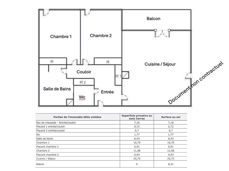 Appartement - 66 m² - 3 pièces