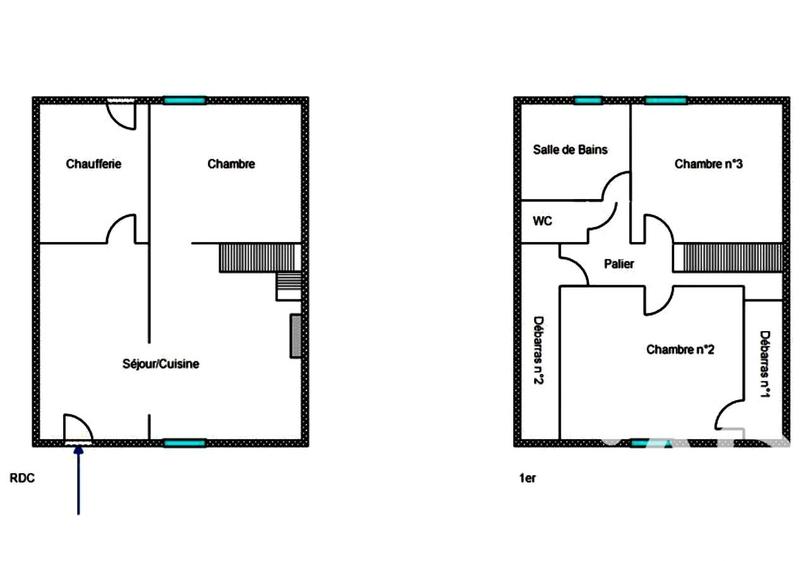 Maison - 66 m² - 3 pièces