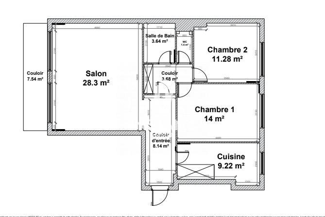 Appartement - 83 m² - 3 pièces