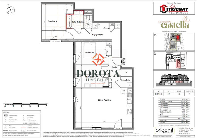 Appartement - 90 m² - 4 pièces