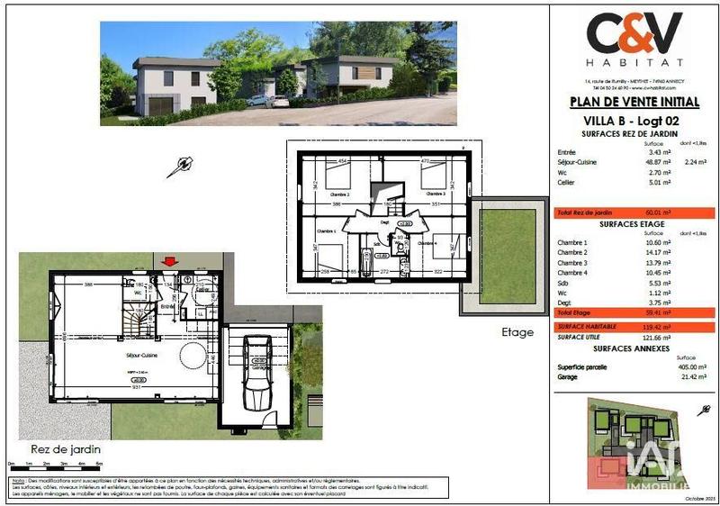 Maison - 124 m² - 5 pièces