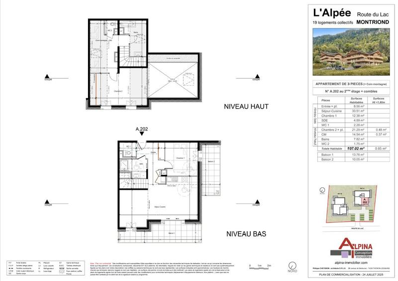 Duplex - 107 m² - 3 pièces
