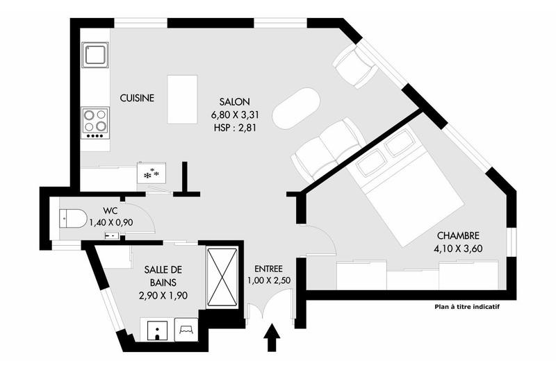 Appartement - 40 m² - 2 pièces