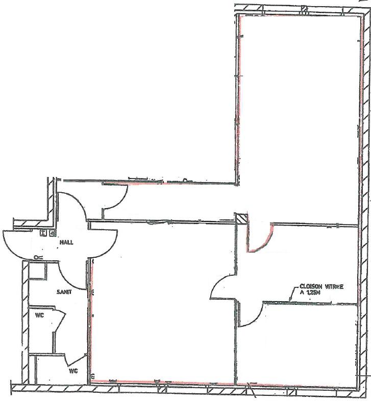 Bureau - 80 m² - 4 pièces