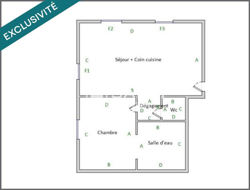Appartement - 32 m² - 2 pièces