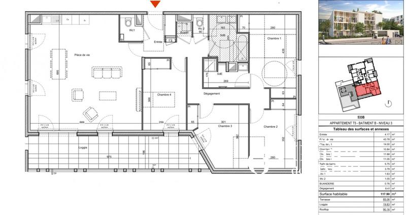 Appartement - 117 m² - 5 pièces