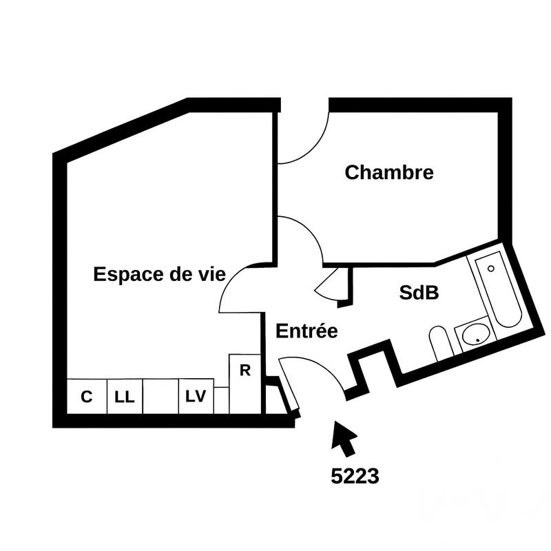 Appartement - 41 m² - 2 pièces