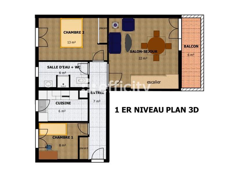 Appartement - 100 m² - 5 pièces