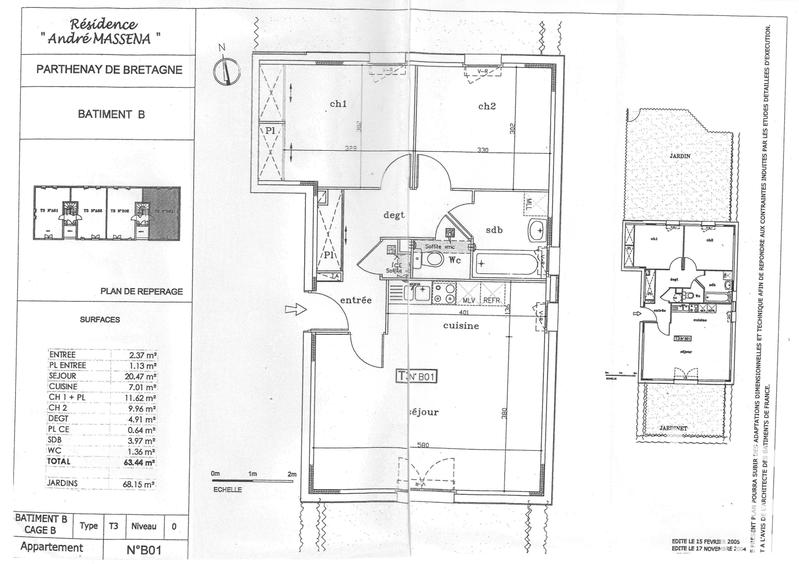 Appartement - 64 m² - 3 pièces