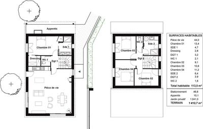 Maison traditionnelle - 113 m² - 5 pièces