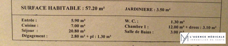 Bureau - 57 m² - 2 pièces