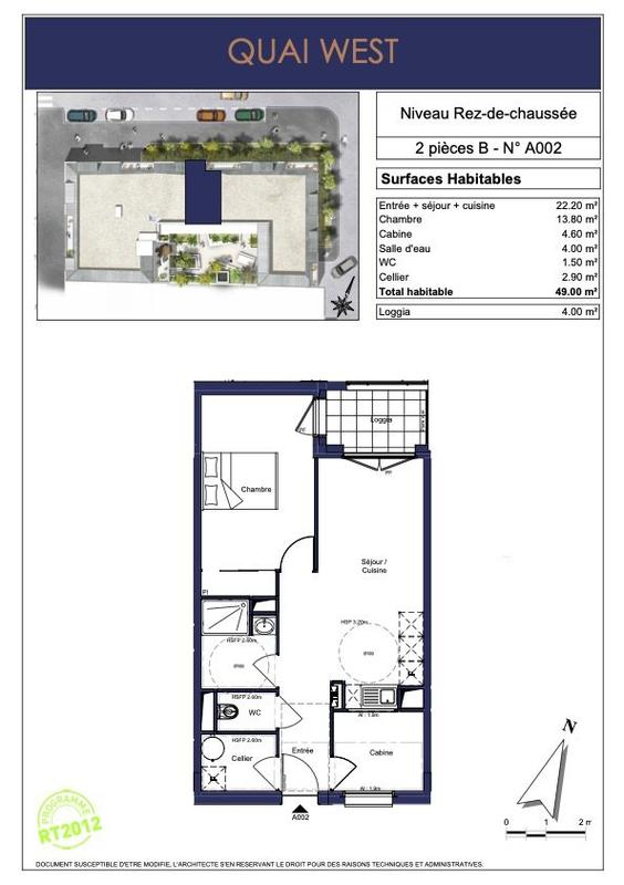 Appartement - 49 m² - 2 pièces