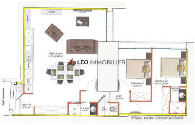 Appartement - 76 m² - 3 pièces