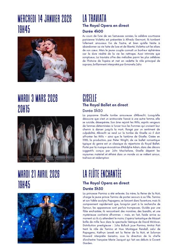 Saison Cinéma Live 2025-2026 - Opéras et Ballets