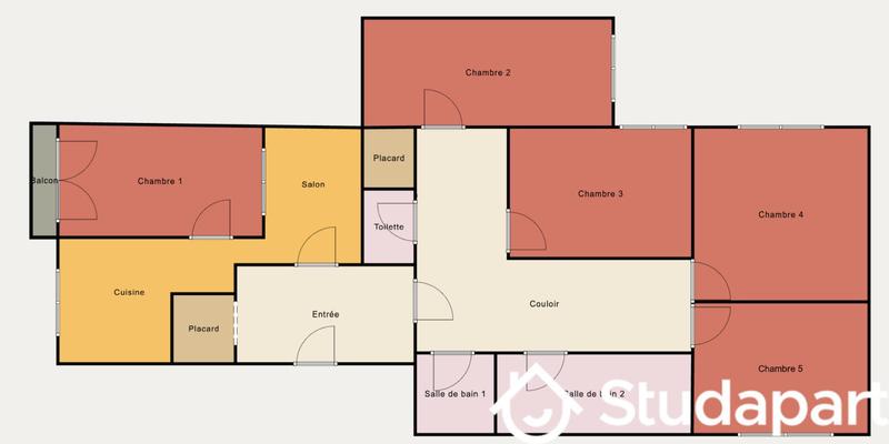 Chambre - 24 m² - 1 pièce